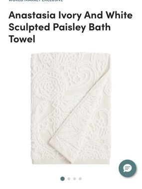 Ivory Sculpted Paisley Bath Towel - Cost Plus World Market